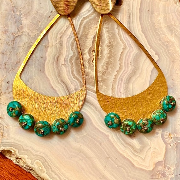 🌺🎉HP🎉🌺 NWT Anthropologie Michaela Turquoise Chandeliers - Picture 10 of 16